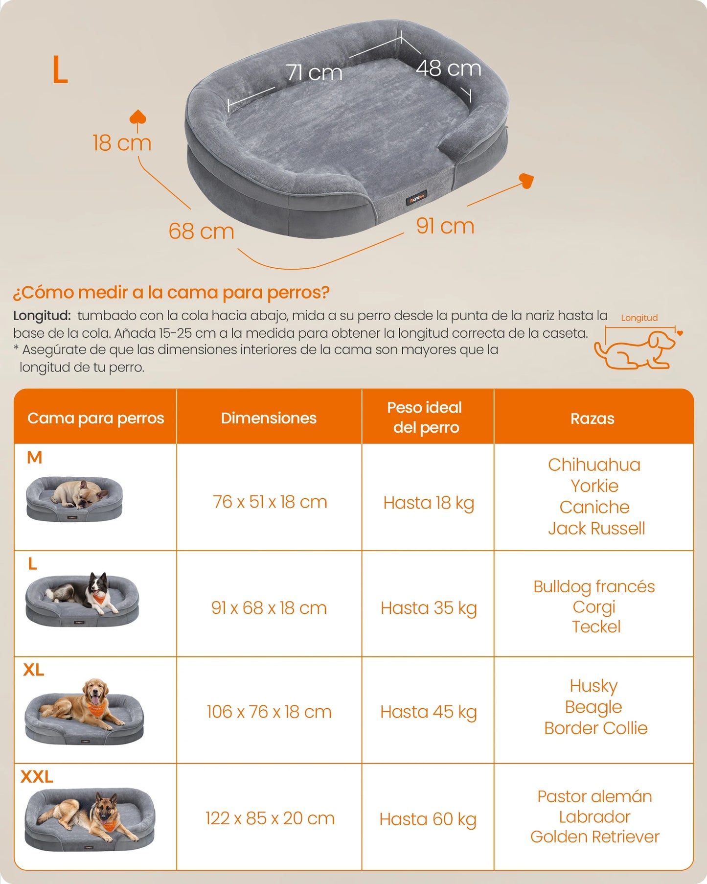 Feandrea Orthopedic Bed for Large Dogs