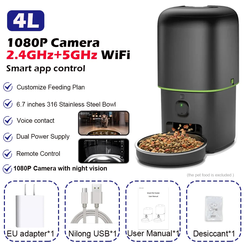 Smart Feeder with WiFi Camera for Cats and Dogs