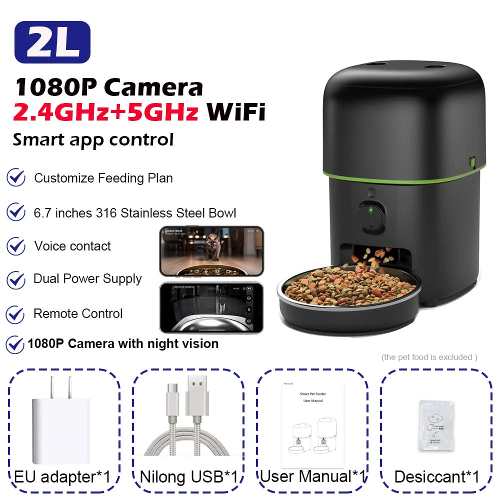 Smart Feeder with WiFi Camera for Cats and Dogs