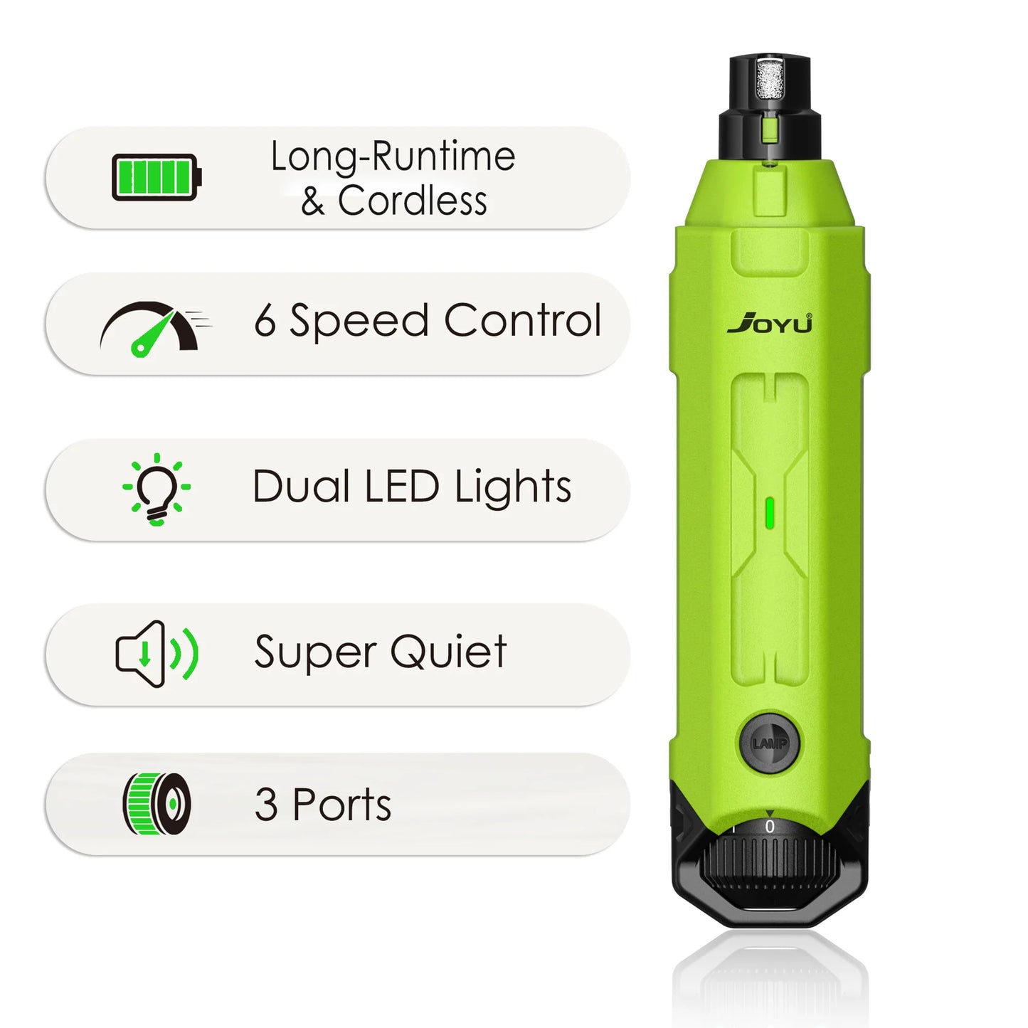6-Speed Dog Nail Grinder Enhanced Pet Nail Grinder Super Quiet Rechargeable Electric Dog Nail Trimmer Painless Paws Grooming