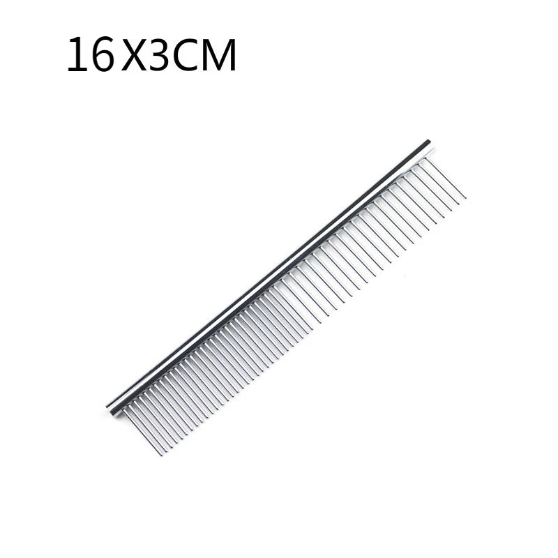 Stainless Steel Dog Comb Long Thick Hair Fur Removal Brush 16/19Cm Pets Dog Cat Grooming Dematting Combs for Shaggy Dogs